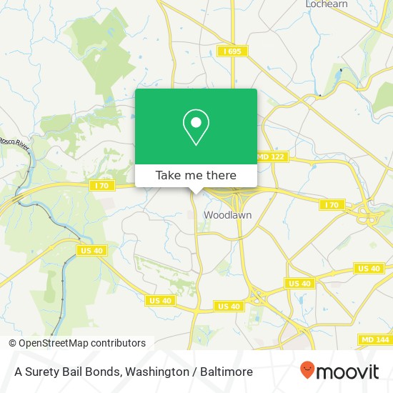 Mapa de A Surety Bail Bonds, 4 E Rolling Crossroads