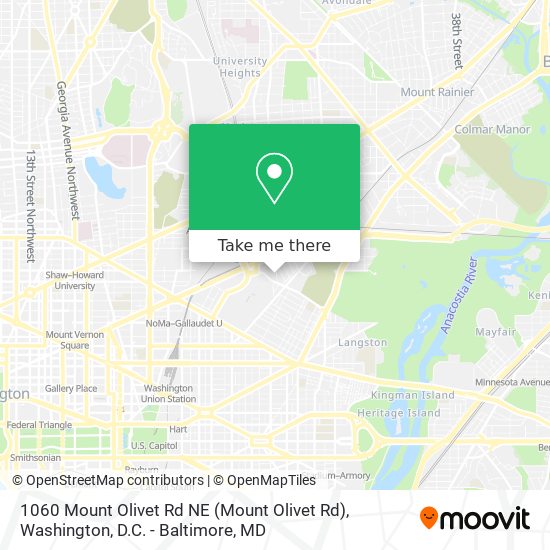 Mapa de 1060 Mount Olivet Rd NE