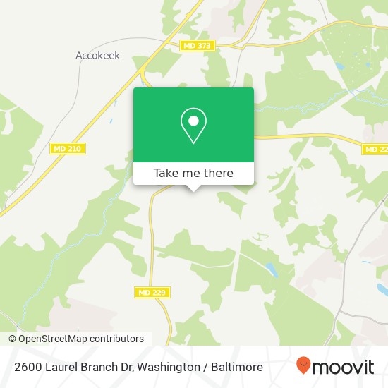 Mapa de 2600 Laurel Branch Dr, Waldorf, MD 20603