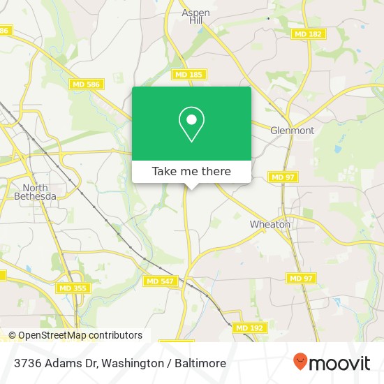 Mapa de 3736 Adams Dr, Silver Spring, MD 20902