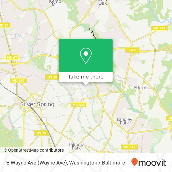 Mapa de E Wayne Ave (Wayne Ave), Silver Spring, MD 20901