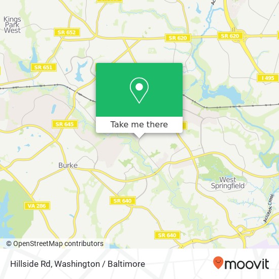 Mapa de Hillside Rd, Springfield, VA 22152