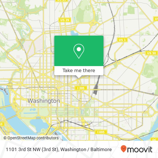 Mapa de 1101 3rd St NW (3rd St), Washington, DC 20001