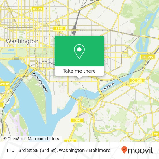 Mapa de 1101 3rd St SE (3rd St), Washington, DC 20003