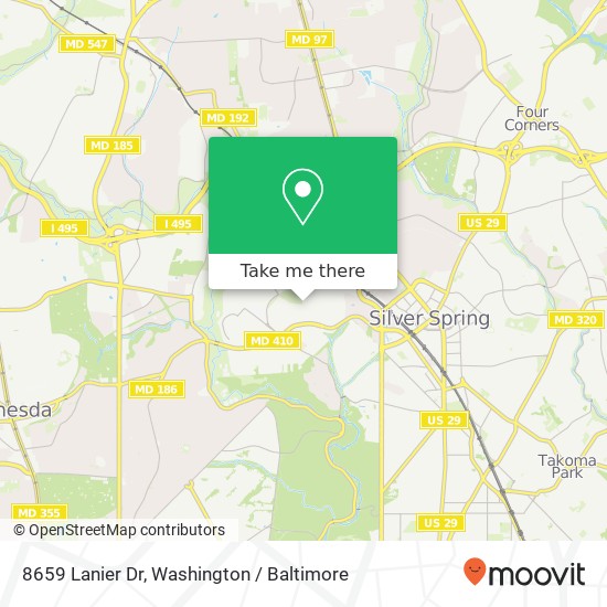 Mapa de 8659 Lanier Dr, Silver Spring, MD 20910