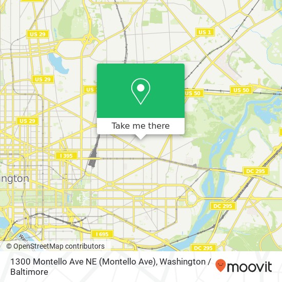 1300 Montello Ave NE (Montello Ave), Washington, DC 20002 map