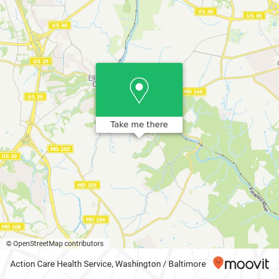 Mapa de Action Care Health Service, 8074 High Castle Rd