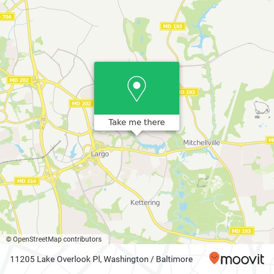 Mapa de 11205 Lake Overlook Pl, Bowie, MD 20721