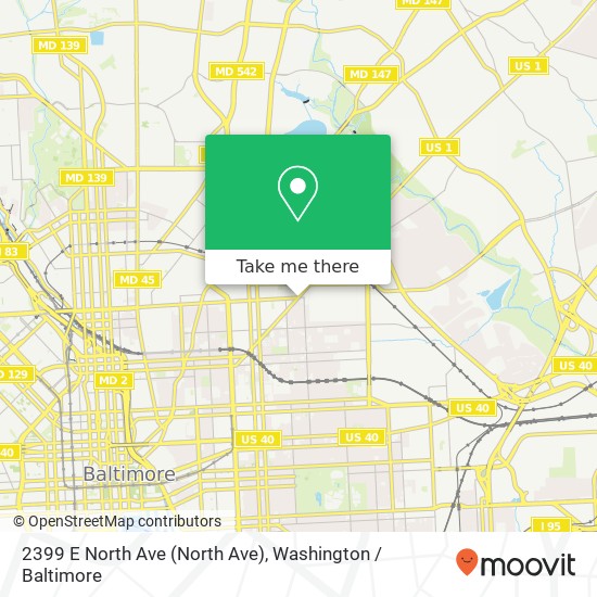 2399 E North Ave (North Ave), Baltimore, MD 21213 map