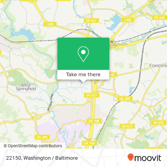 Mapa de 22150, Springfield, VA 22150, USA