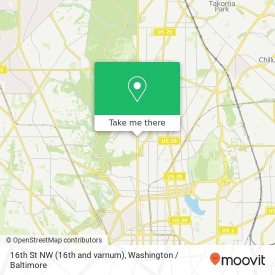 16th St NW (16th and varnum), Washington, DC 20011 map