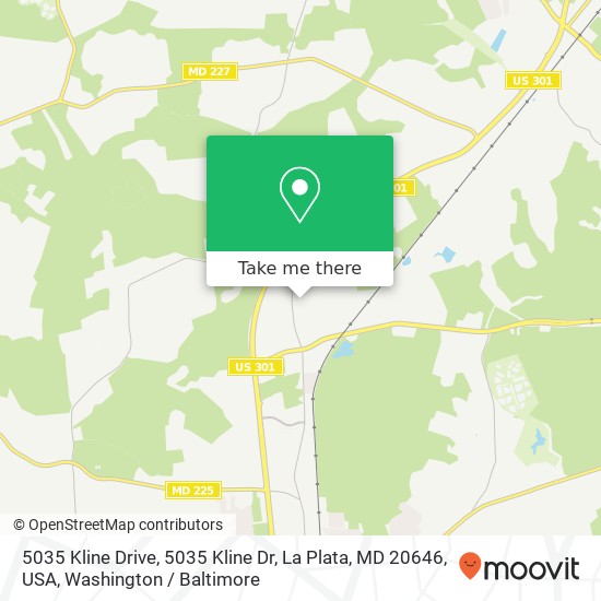 Mapa de 5035 Kline Drive, 5035 Kline Dr, La Plata, MD 20646, USA