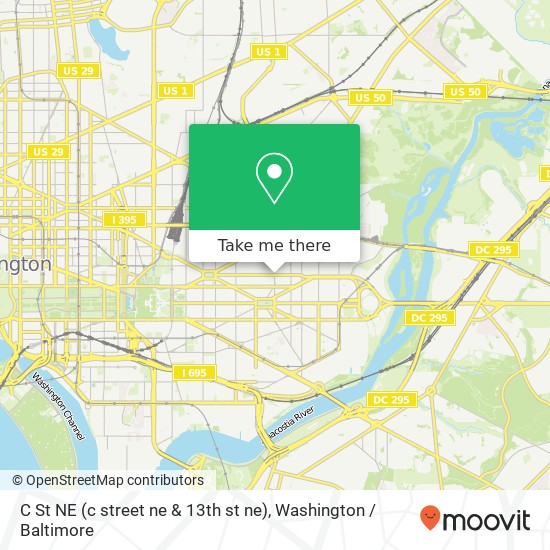 Mapa de C St NE (c street ne & 13th st ne), Washington, DC 20002