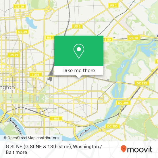 G St NE (G St NE & 13th st ne), Washington, DC 20002 map