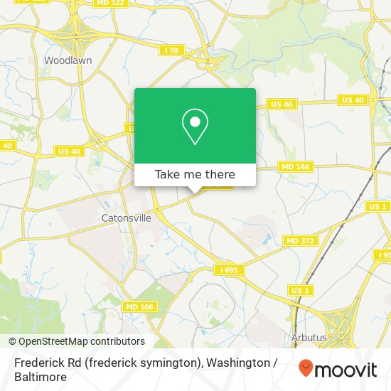 Frederick Rd (frederick symington), Catonsville, MD 21228 map