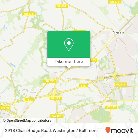 Mapa de 2918 Chain Bridge Road, 2918 Chain Bridge Rd, Oakton, VA 22124, USA