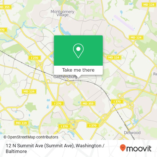 Mapa de 12 N Summit Ave (Summit Ave), Gaithersburg, MD 20877