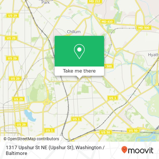 Mapa de 1317 Upshur St NE (Upshur St), Washington, DC 20017