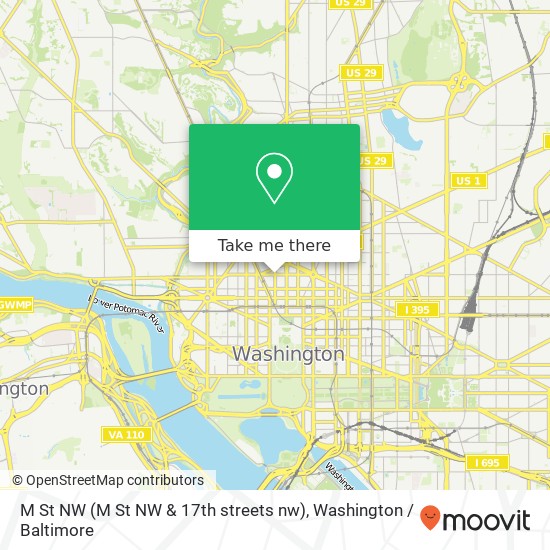 M St NW (M St NW & 17th streets nw), Washington, DC 20036 map