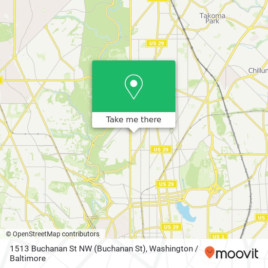 Mapa de 1513 Buchanan St NW (Buchanan St), Washington, DC 20011