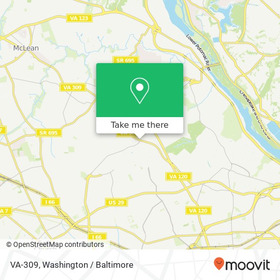 Mapa de VA-309, Arlington (ARLINGTON), VA 22207