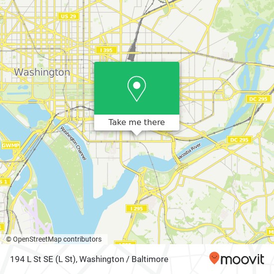 Mapa de 194 L St SE (L St), Washington, DC 20003