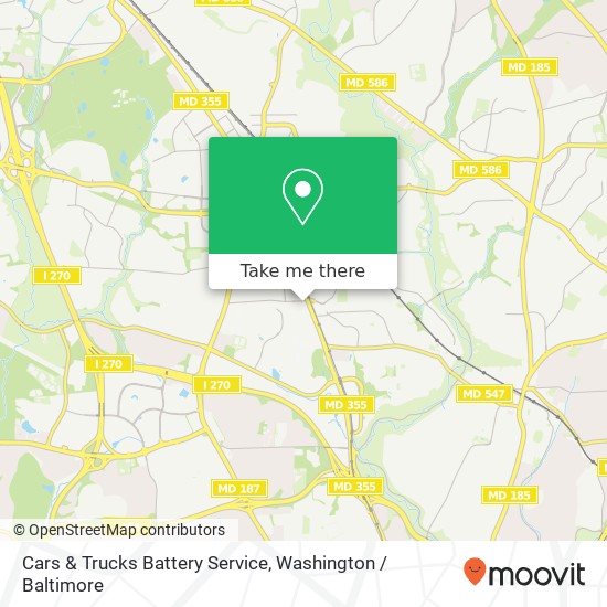 Mapa de Cars & Trucks Battery Service, 11140 Rockville Pike