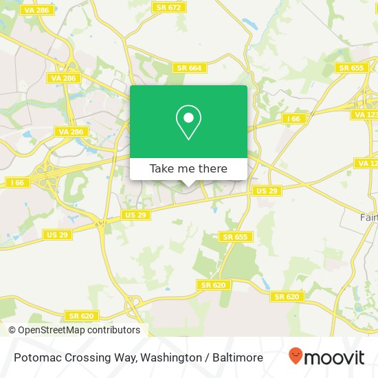 Mapa de Potomac Crossing Way, Fairfax, VA 22030