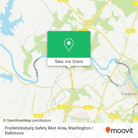 Mapa de Fredericksburg Safety Rest Area