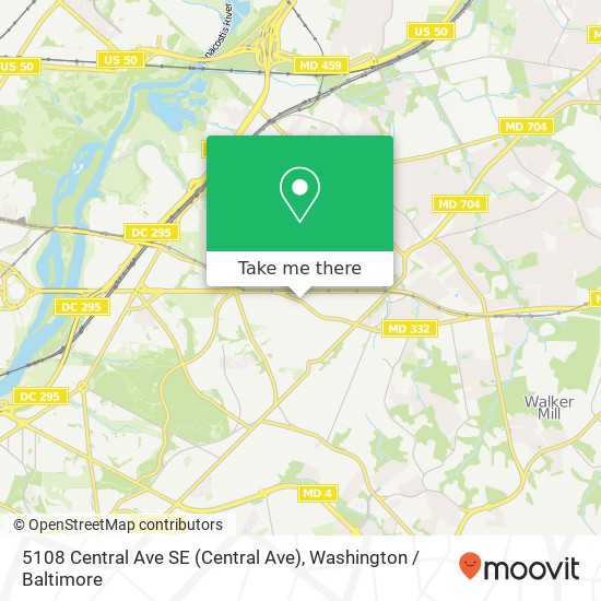 Mapa de 5108 Central Ave SE (Central Ave), Washington, DC 20019