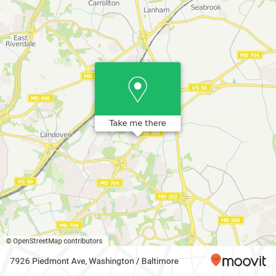 Mapa de 7926 Piedmont Ave, Glenarden (GLENARDEN), MD 20706