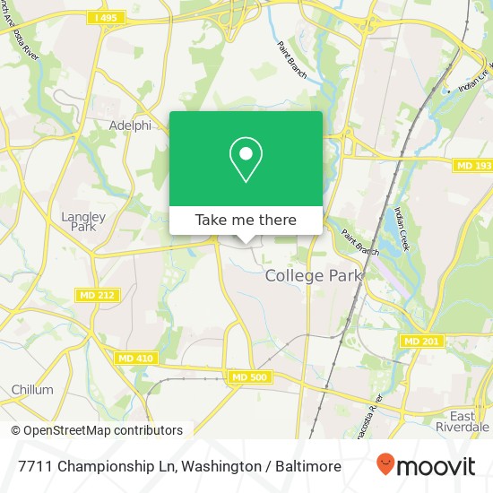 Mapa de 7711 Championship Ln, College Park, MD 20742
