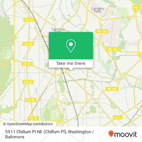 Mapa de 5511 Chillum Pl NE (Chillum Pl), Washington, DC 20011