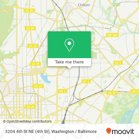 Mapa de 3204 4th St NE (4th St), Washington, DC 20017