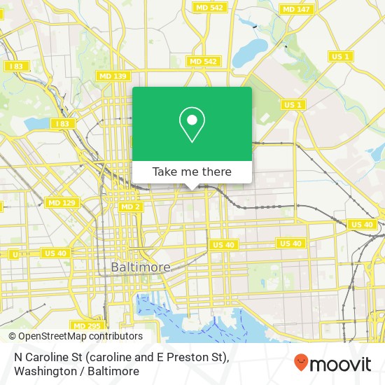 N Caroline St (caroline and E Preston St), Baltimore, MD 21213 map