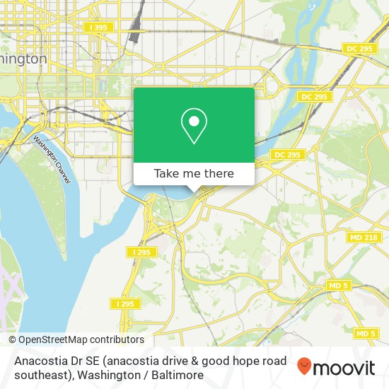 Mapa de Anacostia Dr SE (anacostia drive & good hope road southeast), Washington, DC 20020
