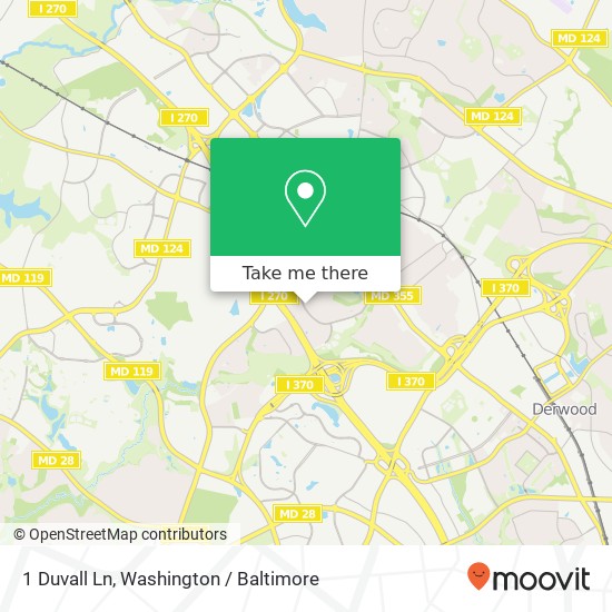 Mapa de 1 Duvall Ln, Gaithersburg, MD 20877
