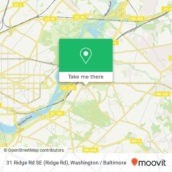 Mapa de 31 Ridge Rd SE (Ridge Rd), Washington, DC 20019