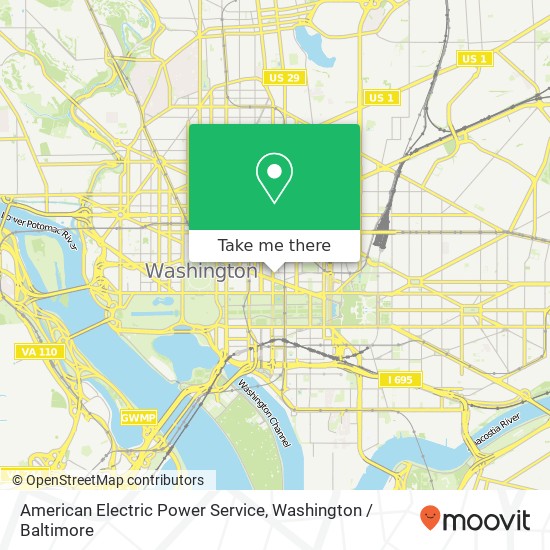 American Electric Power Service, 801 Pennsylvania Ave NW map