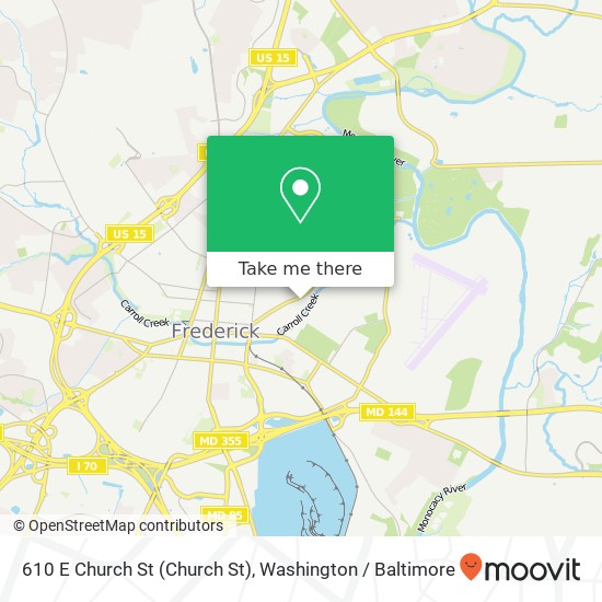 Mapa de 610 E Church St (Church St), Frederick, MD 21701