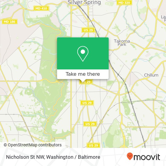 Mapa de Nicholson St NW, Washington, DC 20011