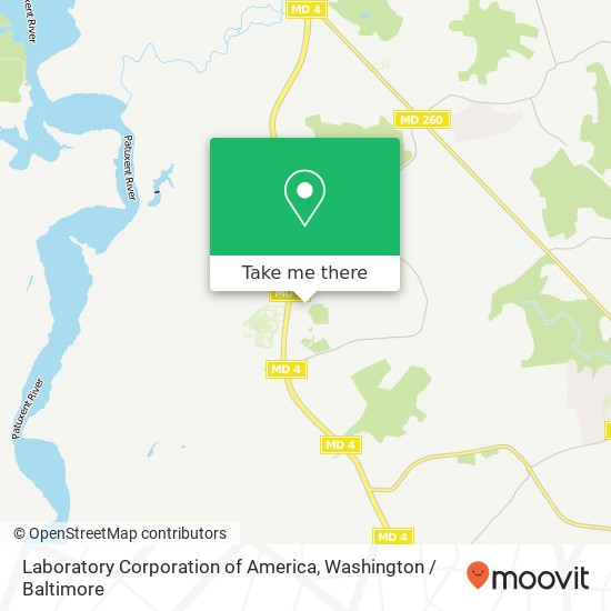 Mapa de Laboratory Corporation of America, 10845 Town Center Blvd