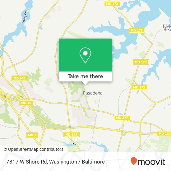 Mapa de 7817 W Shore Rd, Pasadena, MD 21122