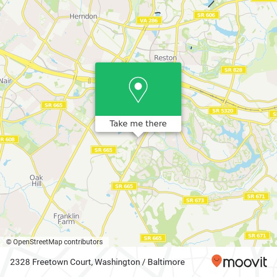 Mapa de 2328 Freetown Court, 2328 Freetown Ct, Reston, VA 20191, USA