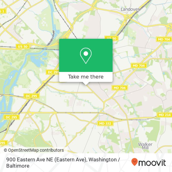 Mapa de 900 Eastern Ave NE (Eastern Ave), Washington, DC 20019