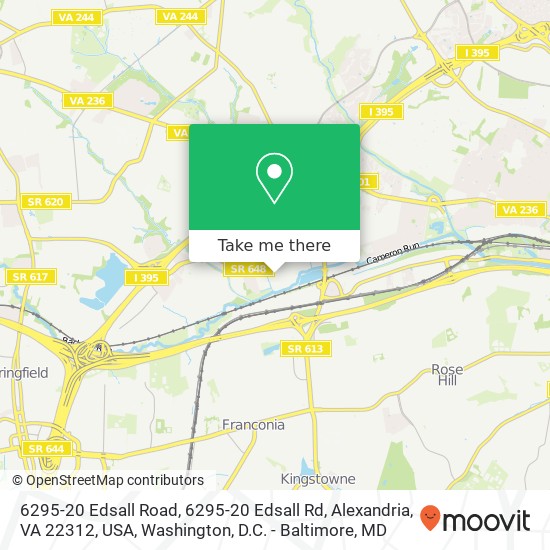 Mapa de 6295-20 Edsall Road, 6295-20 Edsall Rd, Alexandria, VA 22312, USA