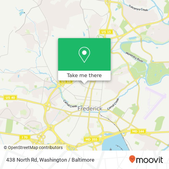 Mapa de 438 North Rd, Frederick, MD 21701