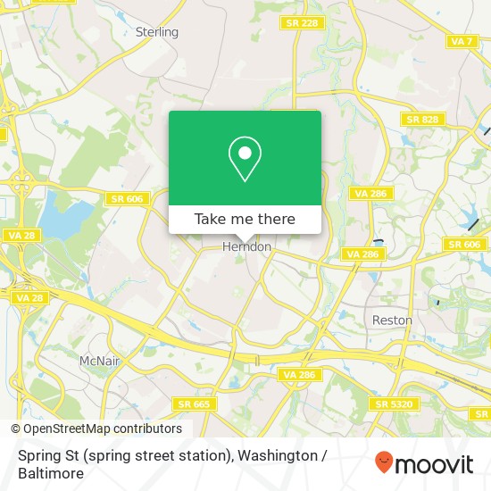 Mapa de Spring St (spring street station), Herndon, VA 20170