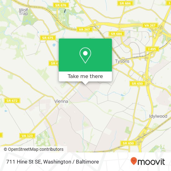 Mapa de 711 Hine St SE, Vienna, VA 22180