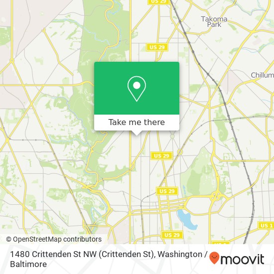 Mapa de 1480 Crittenden St NW (Crittenden St), Washington, DC 20011